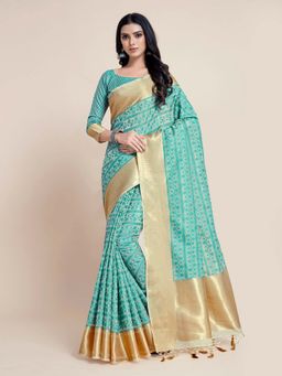 Mimosa - Women Banarasi Art Silk Saree With Blouse Piece