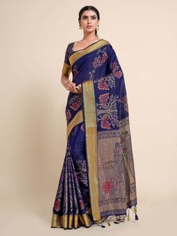 Mimosa - Women Kanjivaram Art Silk Saree with Unstiched Brocade Blouse with Unstitched