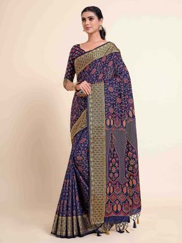 Mimosa - Women Kanjivaram Art Silk Saree with Unstiched Brocade Blouse with Unstitched