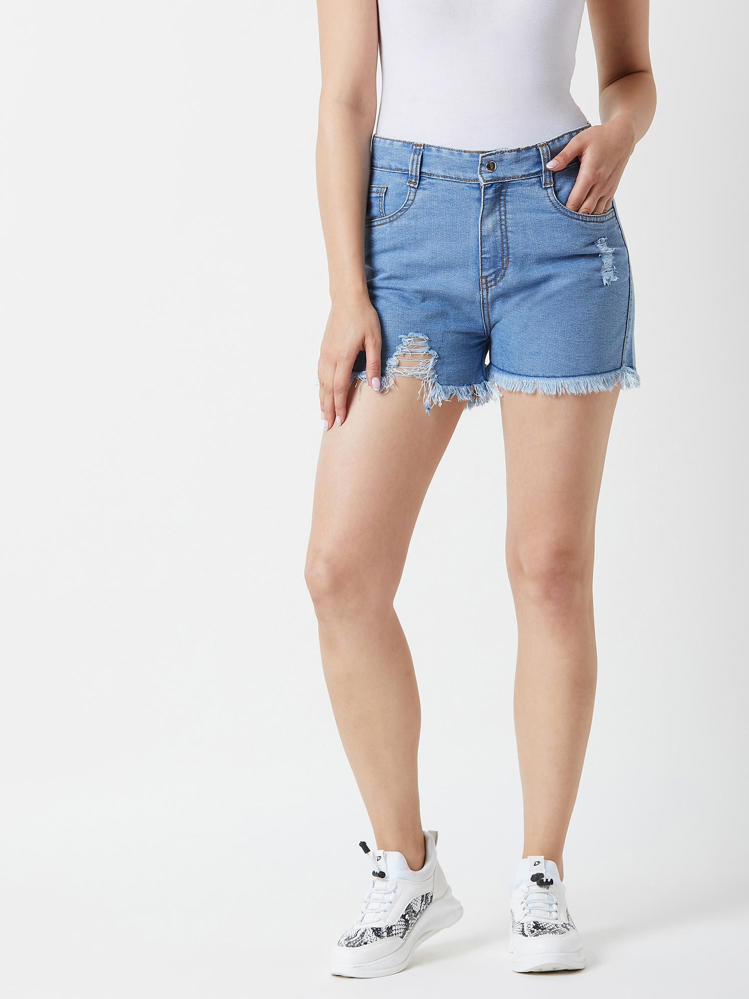 Buy Miss Chase Blue Relaxed Fit Highly 