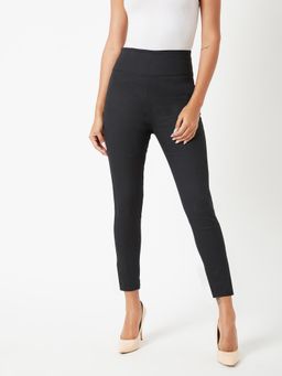Miss Chase - Black High Rise Clean Look Cropped Stretchable Skinny Denim Jeggings