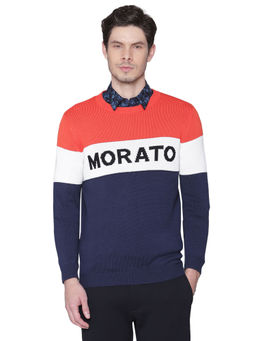 Antony Morato - Men Blue Colour blocked Regular Fit Sweater