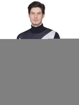 Antony Morato - Men Blue Colour blocked Regular Fit Sweater