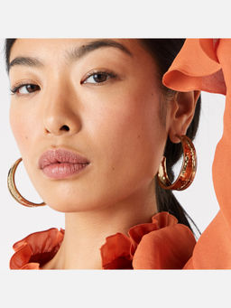 Accessorize London - Women's Beaten Statement Hoop Earring