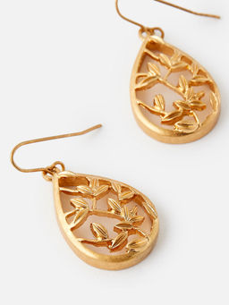 Accessorize London - Women's .Leaf Teardrop Earring