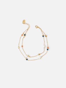 Accessorize London - 2 X Beaded Anklet Pack