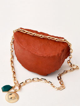 Accessorize London - Women's Green T Bar & Coin Chain Necklace