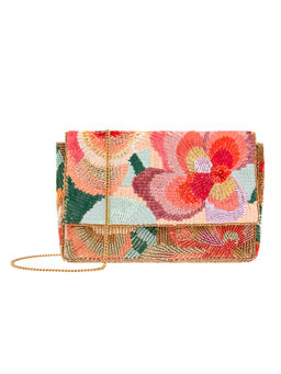 Accessorize London - Jasmine Floral Beaded Clutch Bag