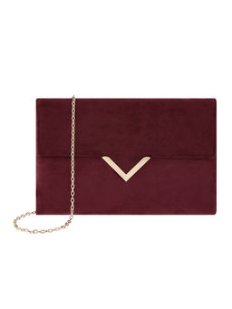 Accessorize London - Natalie Suedette Purple Envelope Bag