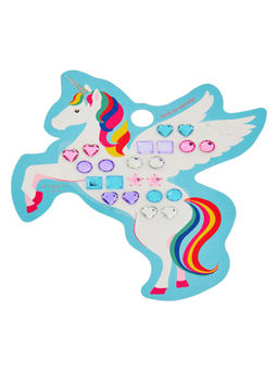 Accessorize London - Multi-Color Unicorn Stick on Earring (Pack of 11)