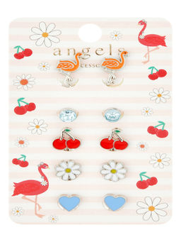 Accessorize London - Multi-Color Flora Flamingo Earring (Pack of 5)