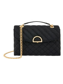 Accessorize London - Mini Quilted Ayda Black Sling Bag