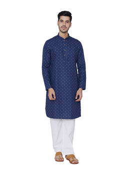 Manyavar - Blue Printed Kurta