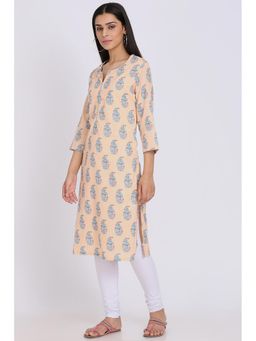 Biba - Peach Printed Kurta
