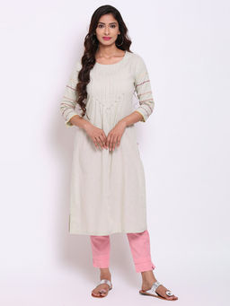 Biba - Green Embroidered Kurta