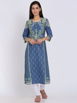 Biba - Indigo Printed Kurta