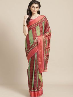 Sareemall - Magenta Geometric Printed Saree
