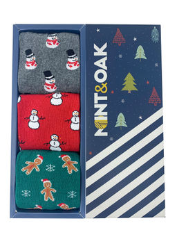 Mint & Oak - Xmasfuncrewlengthpackof3Socksformen