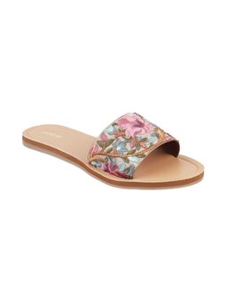 Mochi - Womens Pink Flat Mules Mochi Solid Pink Flat