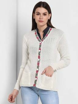Modeve - White Full Sleeve Sweater