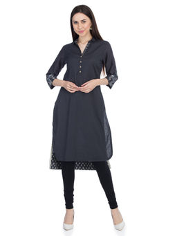 Biba - Grey Straight Kurta