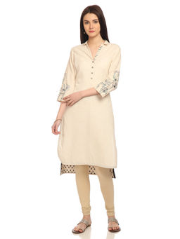 Biba - Beige Straight Kurta