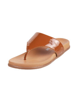 Mochi - Womens Tan Flat ChappalsMochi Plain Brown Flats