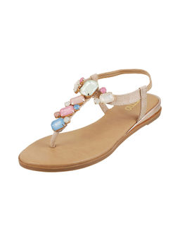 Metro - Embellished Beige Flats