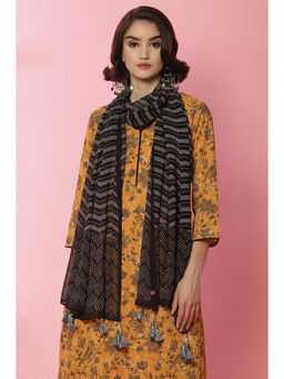 Biba - Black and Off White Viscose Stole