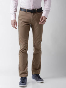 CELIO - Beige Self Design Chinos
