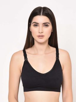 Mamma Presto - Wirefree Lightly Padded Maternity Feeding Bra - Black