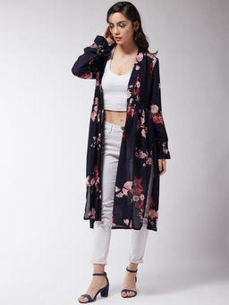 Magre - Navy Blue Printed Shrug