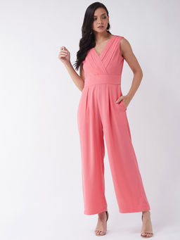 Magre - Pink Solid Jumpsuit