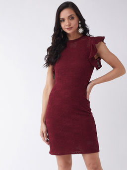 Magre - Maroon Detailing Dress