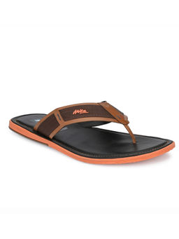 Hitz - Men's Tan Synthetic Open Toe Casual Slippers