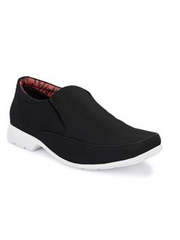 Hitz - Men's Black Fabrick Made Slip-On Comfort Casual Shoes