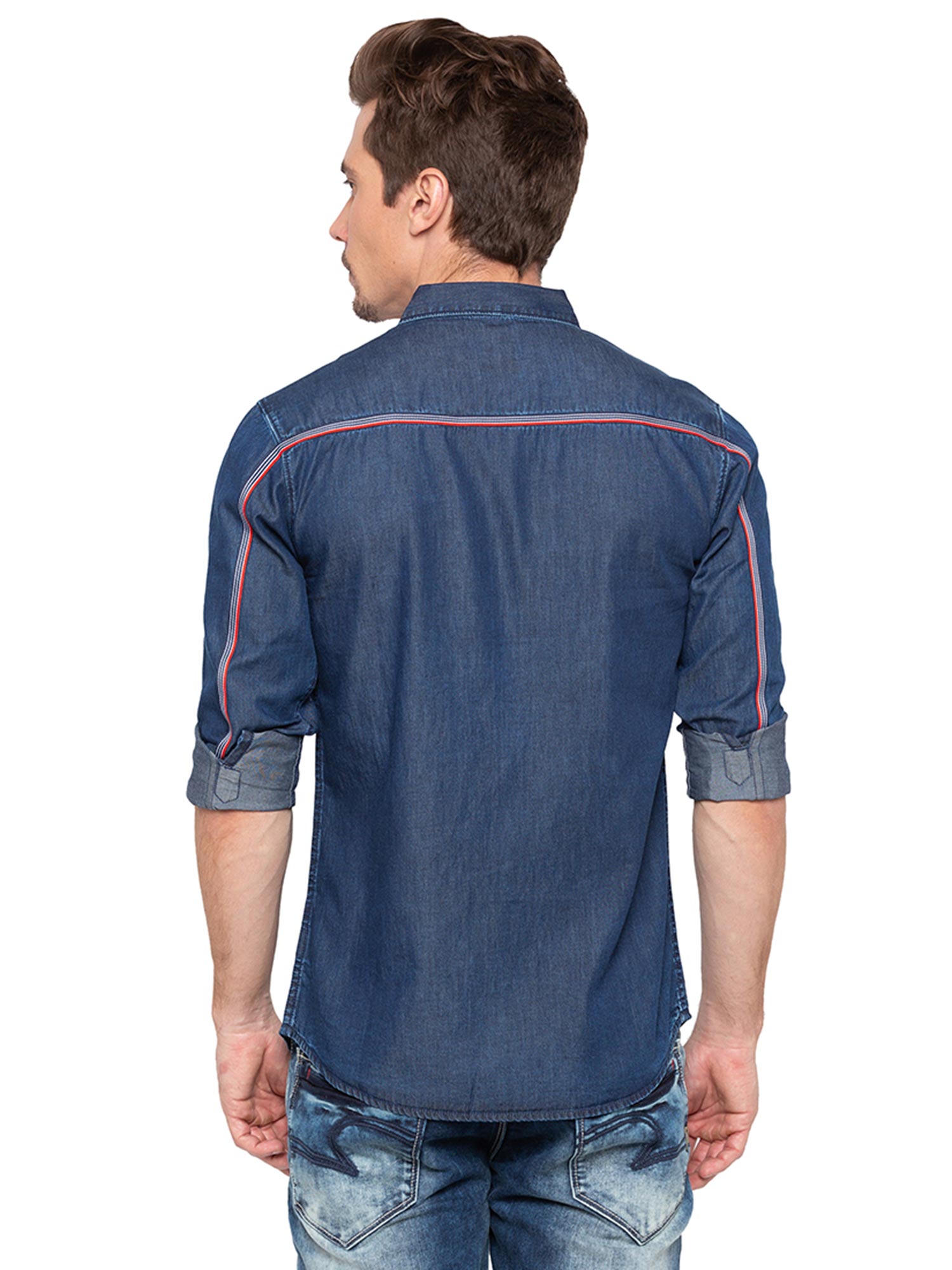 Buy Spykar Blue Denim Casual Shirt 