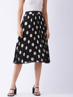 Magre - Black Polka Dot Pleated Skirt