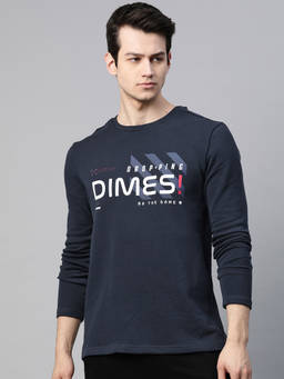 Alcis - Navy Blue White Printed Sweatshirt