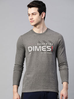 Alcis - Charcoal Grey White Printed Outdoor Sweatshirt