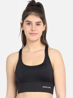 Muscle Torque - Running/Workout High Impact Adjustable Sports Bra - Solid Black