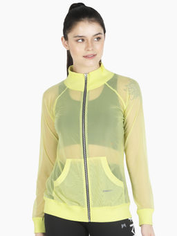 Muscle Torque - MuscleTorque Front Zipper Sweatshirt Breathable Mesh - Neon Green (2XL)
