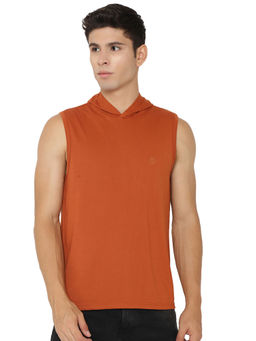 CHKOKKO - Rust Men Cotton Gym Tank Tops