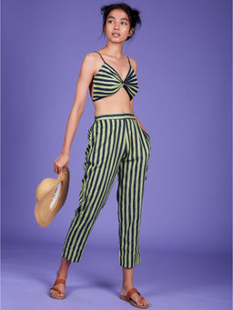 Mati - Light Green Stripes Bralette - Customisable