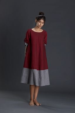 Mati - Maroon Chatri Aakaar Dress - Customisable