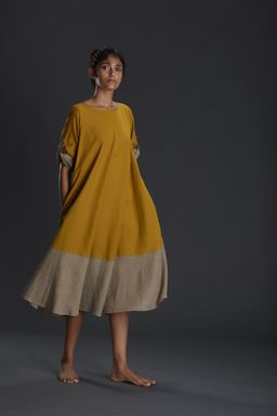 Mati - Mustard Chatri Aakaar Dress - Customisable