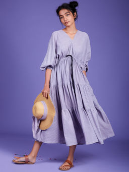 Mati - Lavender Stripes Citra Aakaar Dress - Customisable
