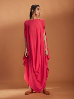 Mati - Pink Cowl Maxi Dress - Customisable