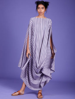 Mati - Lavender Stripes Cowl Dress - Customisable