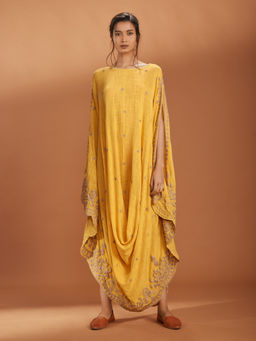 Mati - Yellow Cowl Maxi Dress - Customisable